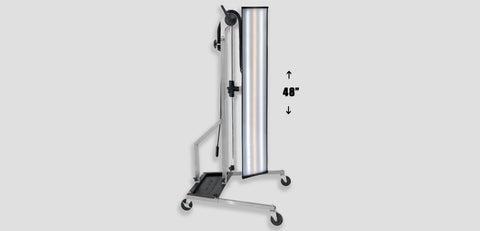 A1BE4-S3 : 48" 12-Volt Ultra Vision Portable Shop  Light with Locking Wheel - 3 LED Strips STAINLESS