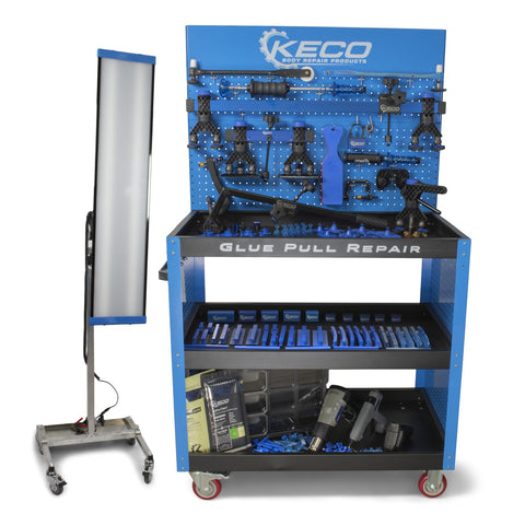 410-8384-110 : Keco Level 2 Glue Pull Collision Manager Kit with Shop Light and Cart - 110V