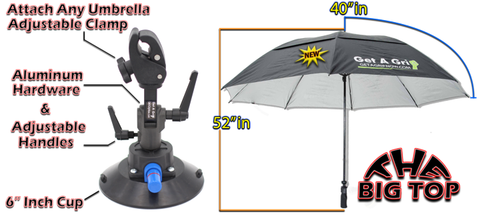 A118G2:  Get-A-Grip 80 Big Top Umbrella With The Grip 6 Inch Cup