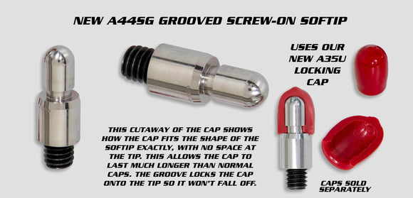 A44Sg - Screw-On Soft Tip Grooved For A35U Snap On Cap Accessories