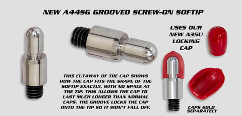 A44Sg - Screw-On Soft Tip Grooved For A35U Snap On Cap Accessories