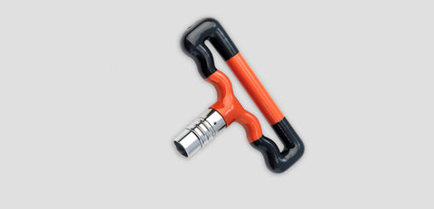 A96DMQ :Small Black & Orange  Quick Release Adjustable 'T' Handle 5-3/8"