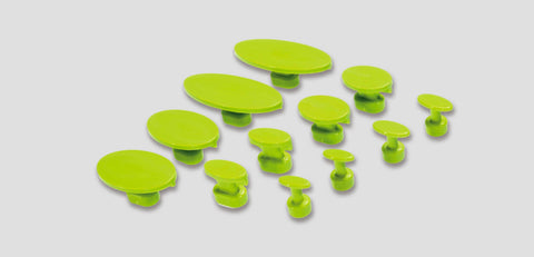 Ablkplg30:  Black Plague Gang Green Oval Variety Pack (12 Pcs) Glue Tab