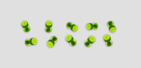 Gbp12Mm10 - 12Mm Gang Green Round Tab 10 Pack Glue Tab