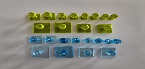 Gisqvp24:  Black Plague Green And Ice Square Variety 24 Pack Glue Tab